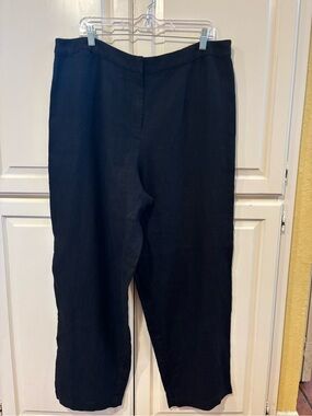 Eileen Fisher 100% Irish linen black womens pants. Size 1X.NWT